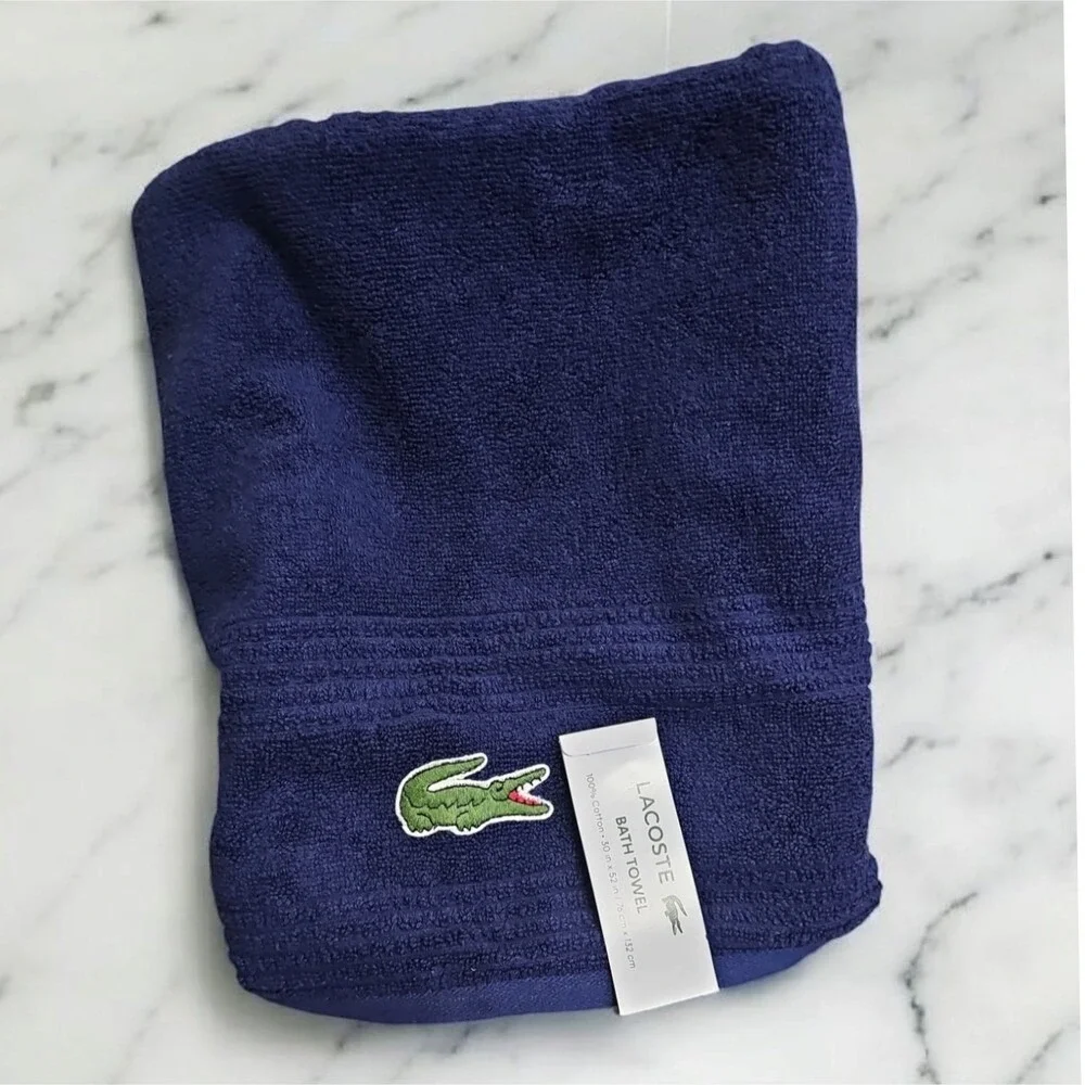 LACOSTE‎ Bath Towels NAVY 100% Cotton 30